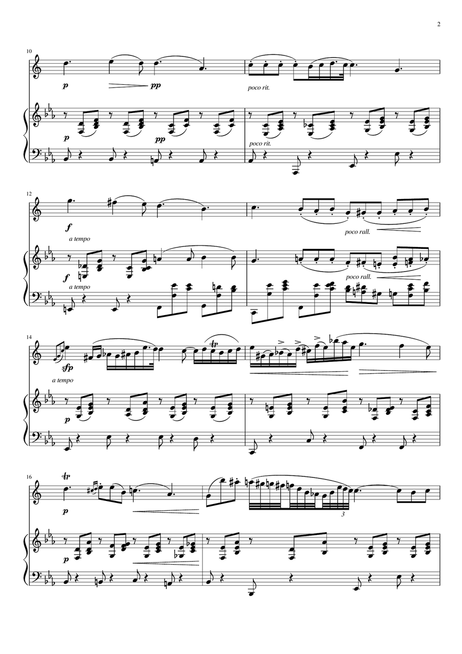Chopin : Nocturne Op.9-2 (for Eb Clarinet and Piano) Woodwind Duet scores gallery preview page 2