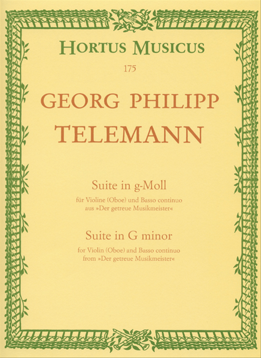 Suite for Violin or Oboe and Basso continuo g minor TWV 41:g4 Oboe scores gallery preview page 1