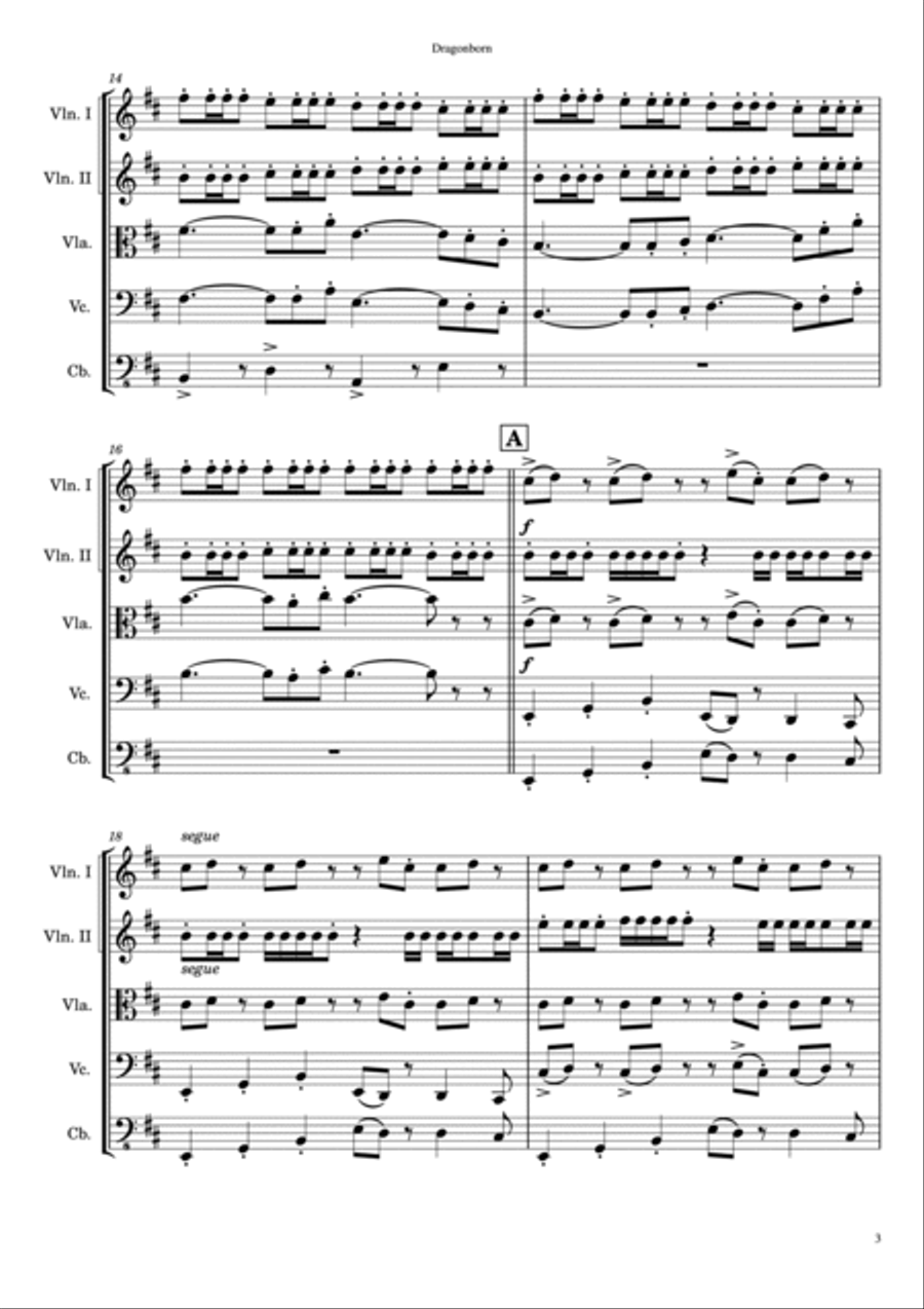 Dragonborn (skyrim Theme) String Orchestra scores gallery preview page 4