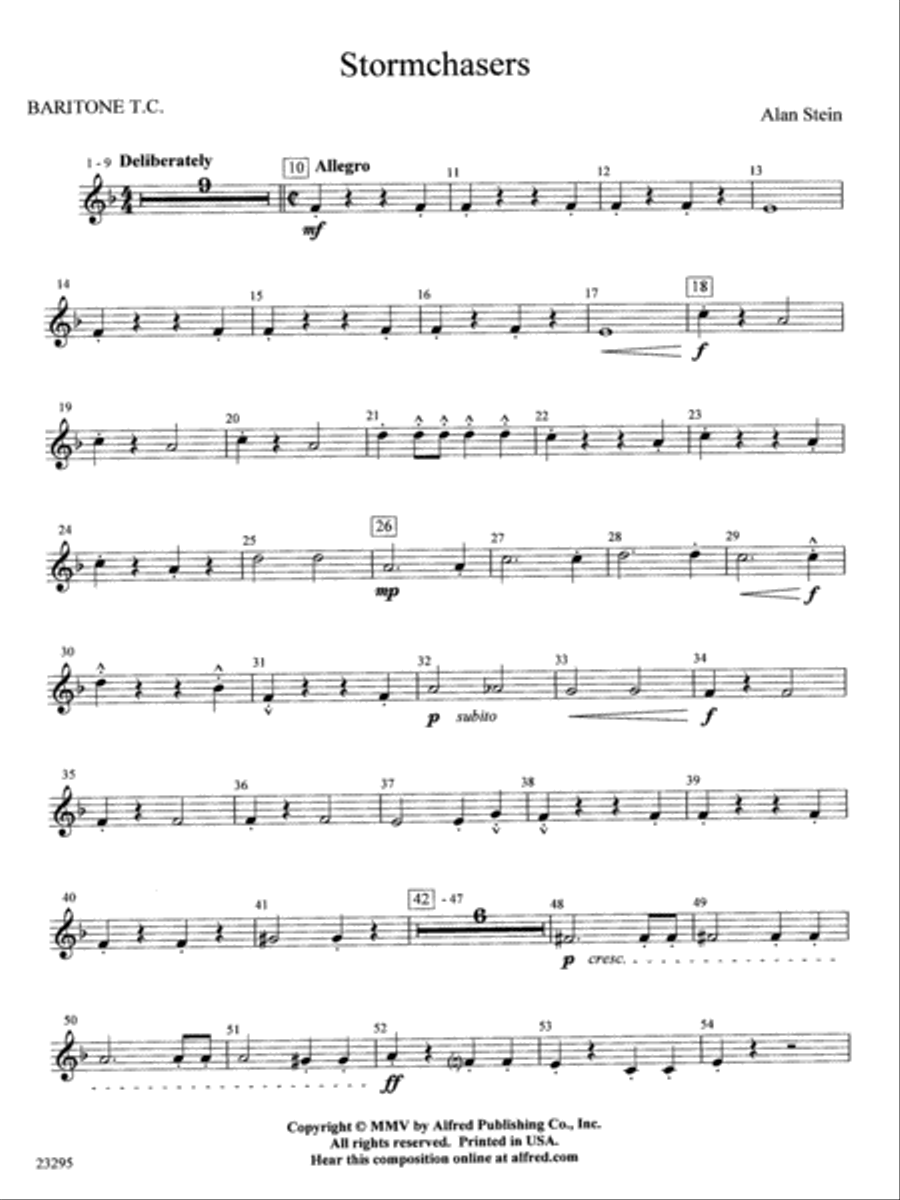 Stormchasers: Baritone T.C. Concert Band scores gallery preview page 1