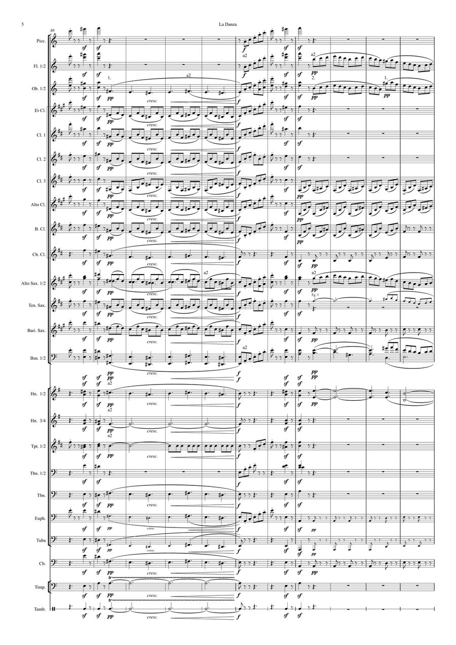 La Danza, Tarantella Napoletana VERSION in A-Minor Concert Band scores gallery preview page 6