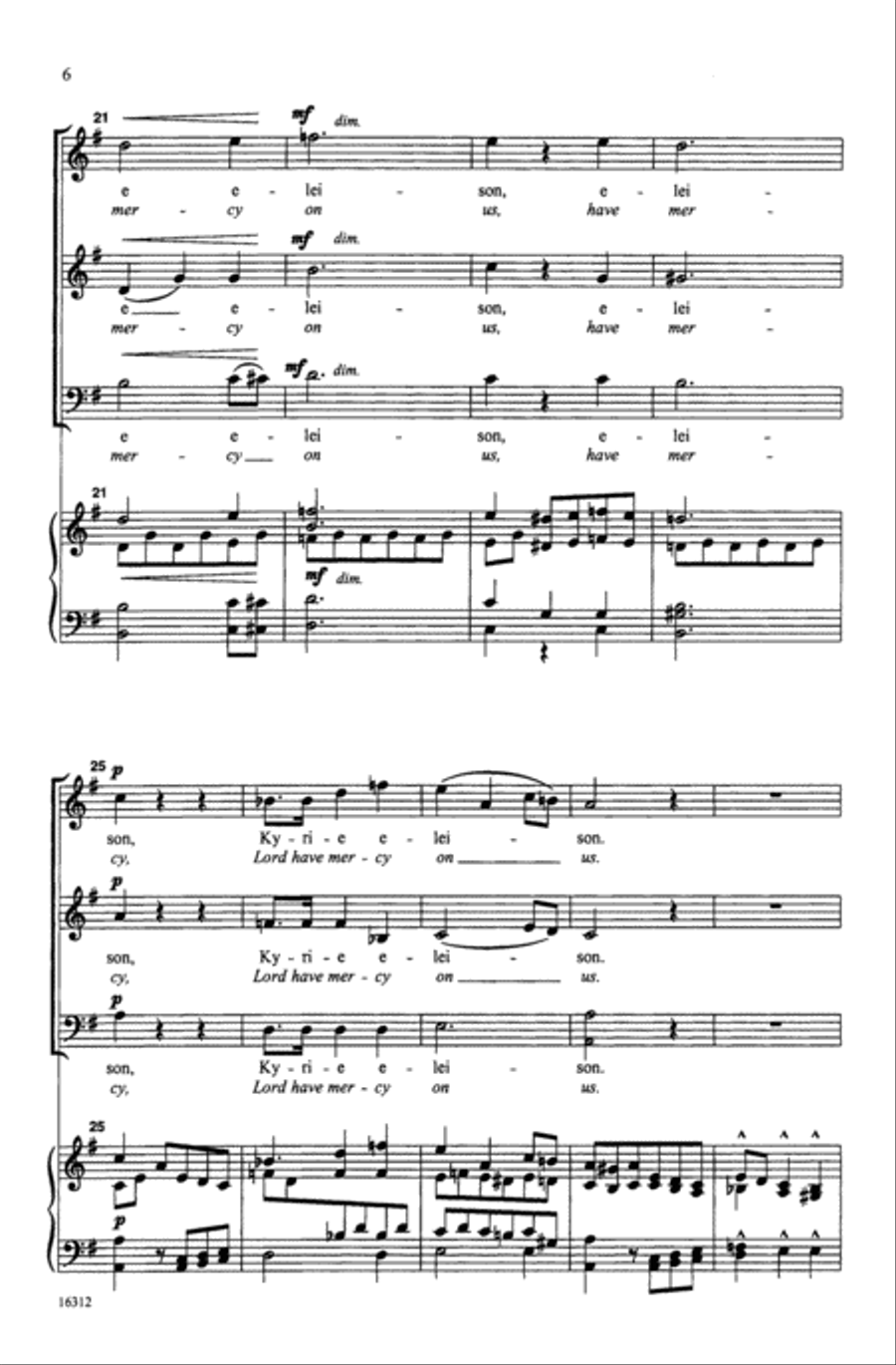 Kyrie (from Mass in G) Choir scores gallery preview page 5