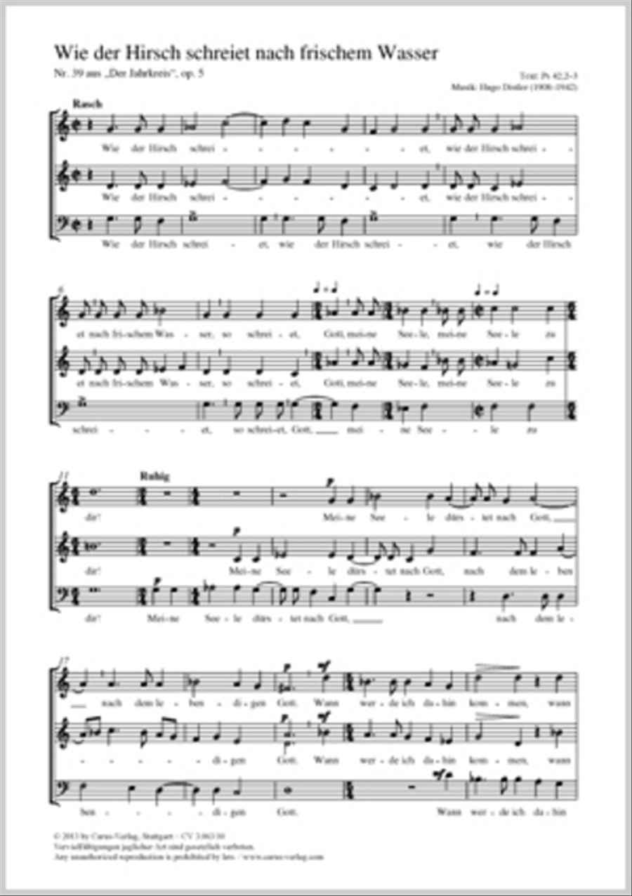 Wie der Hirsch schreiet 3-Part scores gallery preview page 1