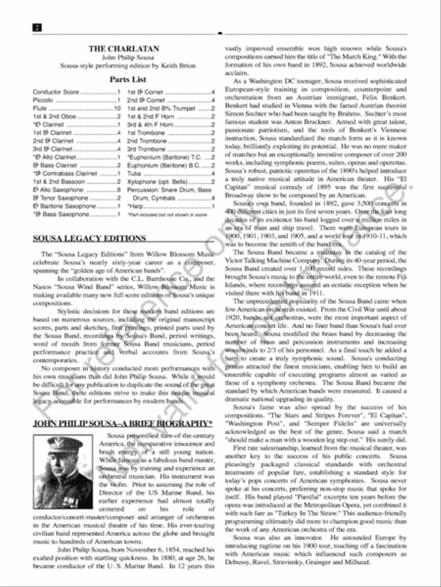 The Charlatan The Charlatan Concert Band scores gallery preview page 3