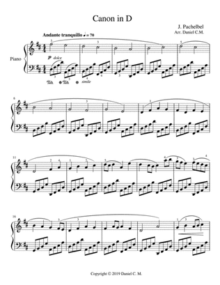 Canon in D for piano (romantic style)
