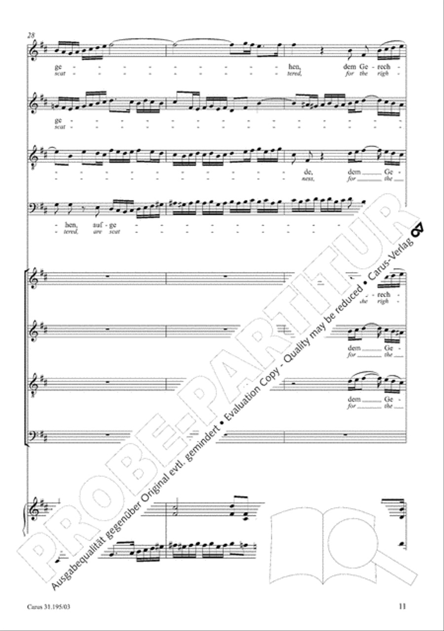 For the righteous light is sown (Dem Gerechten muss das Licht) 4-Part scores gallery preview page 12
