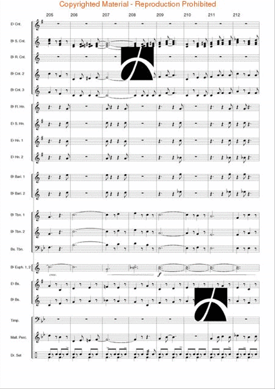 Marching Blues Marching Blues Concert Band scores gallery preview page 28