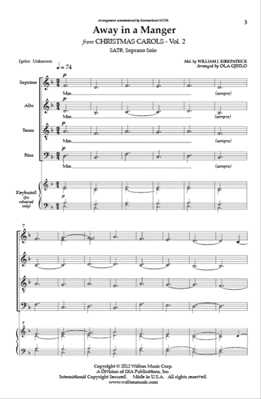 Away in a Manger - SATB divisi image number null