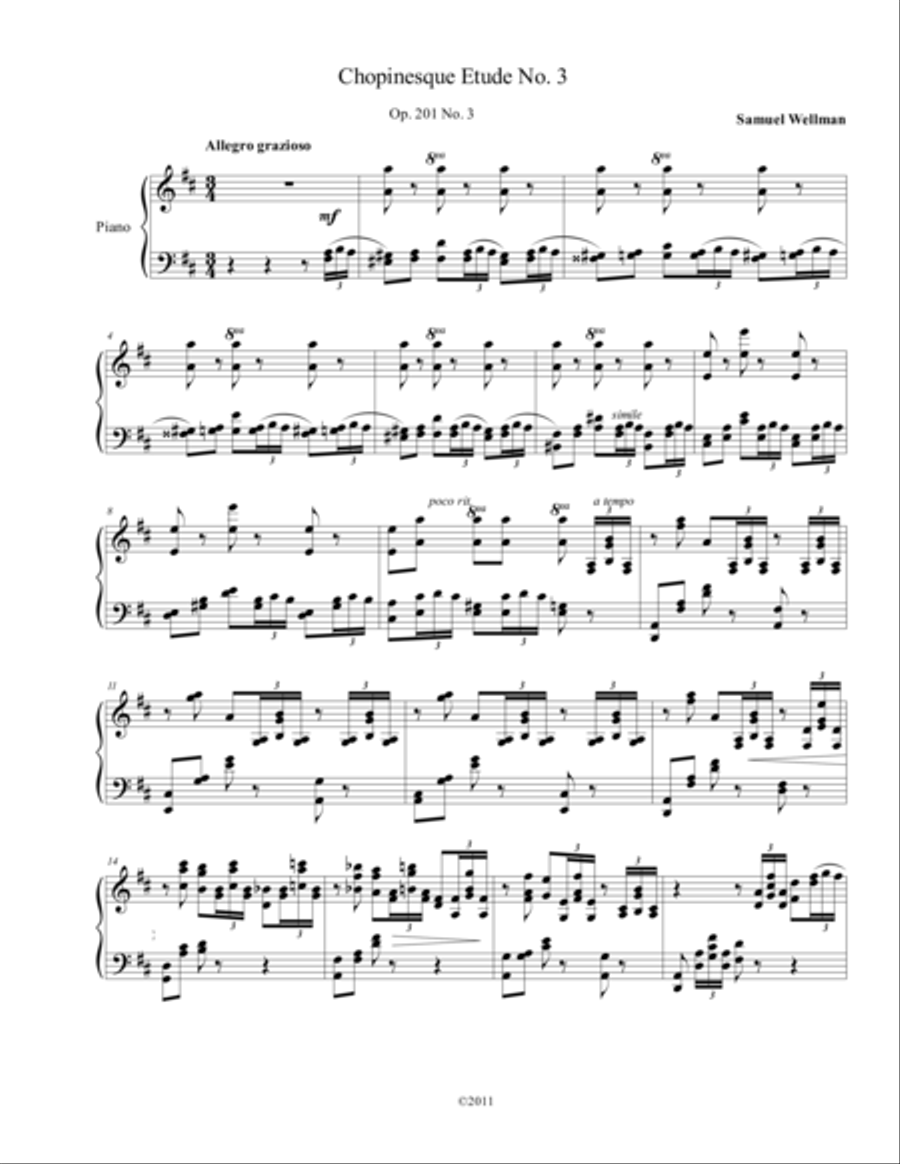 Chopinesque Etude No. 3 in D Piano Method scores gallery preview page 1