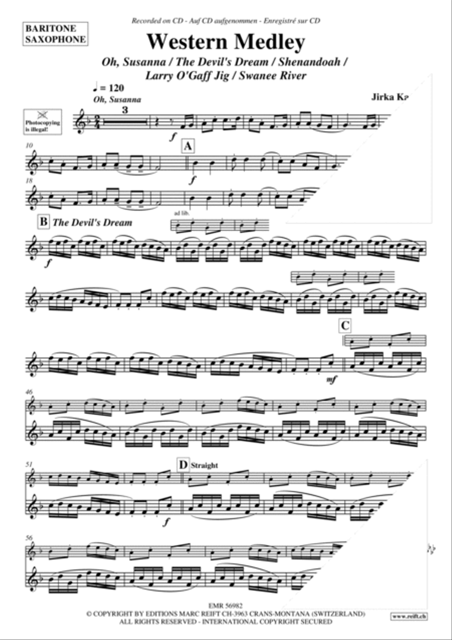 Western Medley Western Medley Baritone Saxophone scores gallery preview page 3