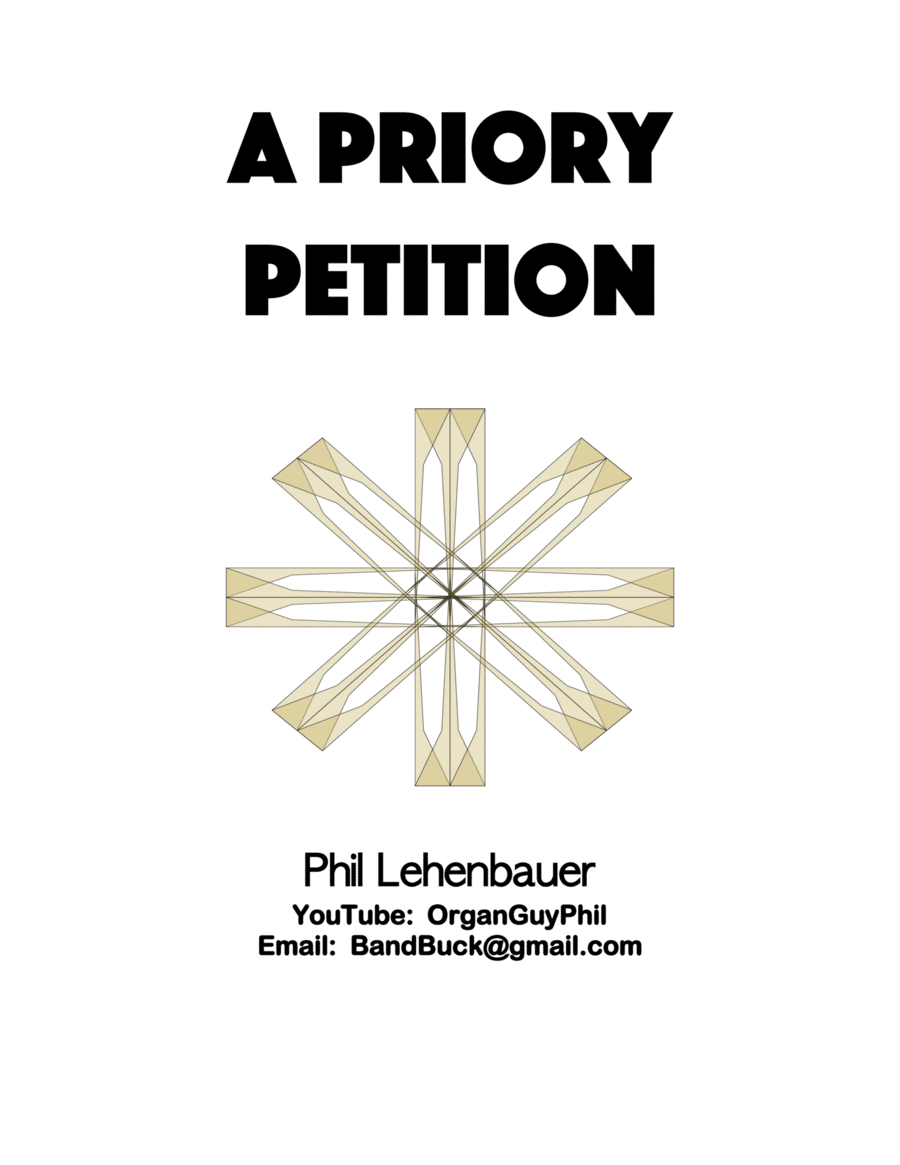 A Priory Petition, organ work by Phil Lehenbauer Organ Solo scores gallery preview page 1