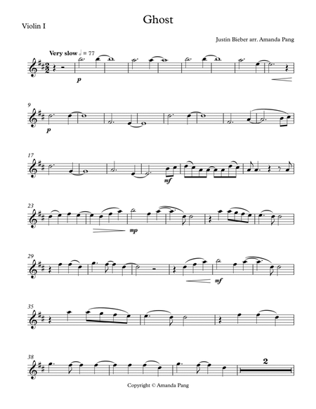 Ghost – Justin Bieber Sheet music for Piano (Solo) Easy