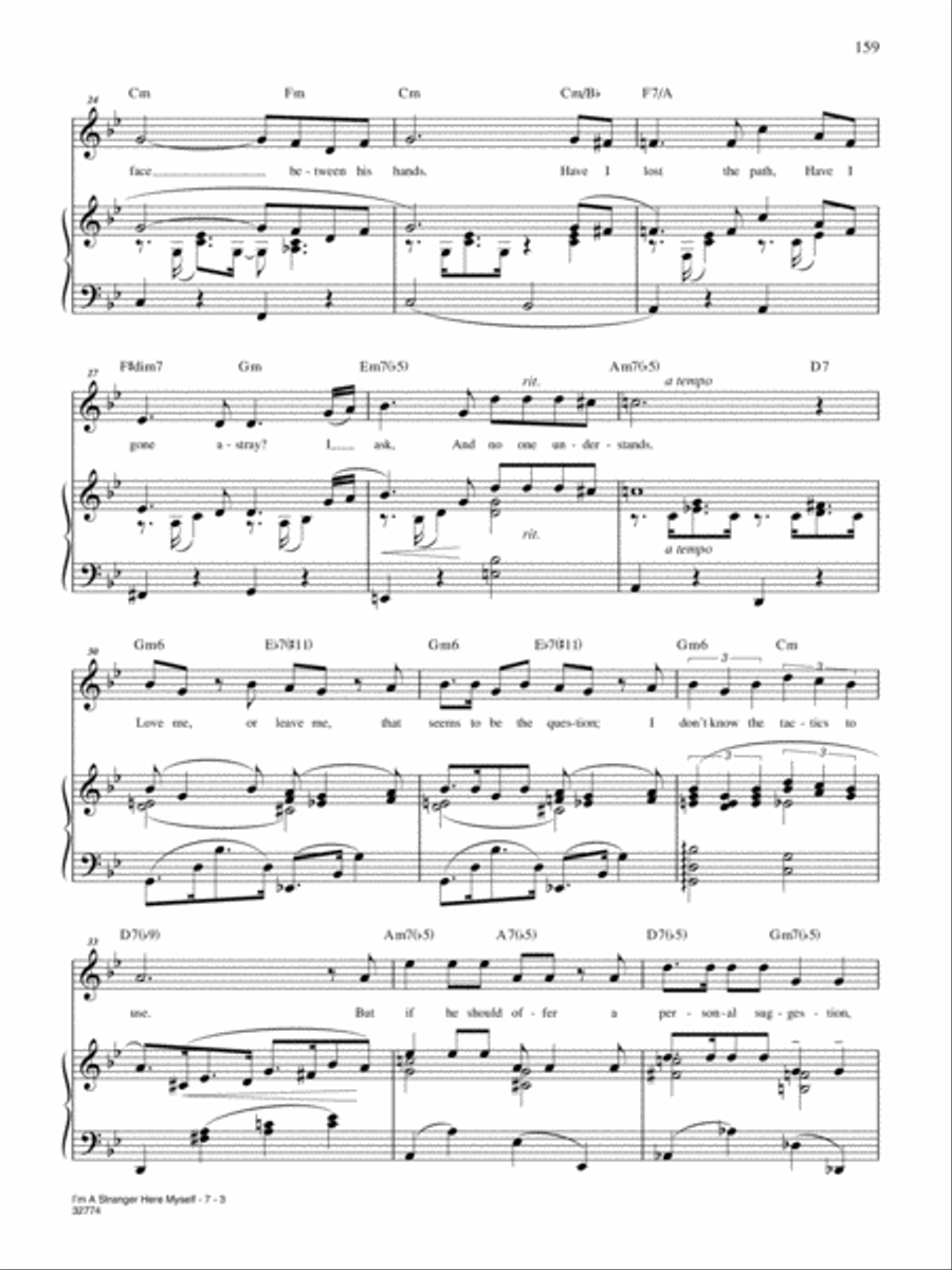 I'm a Stranger Here Myself Piano, Vocal, Guitar scores gallery preview page 3