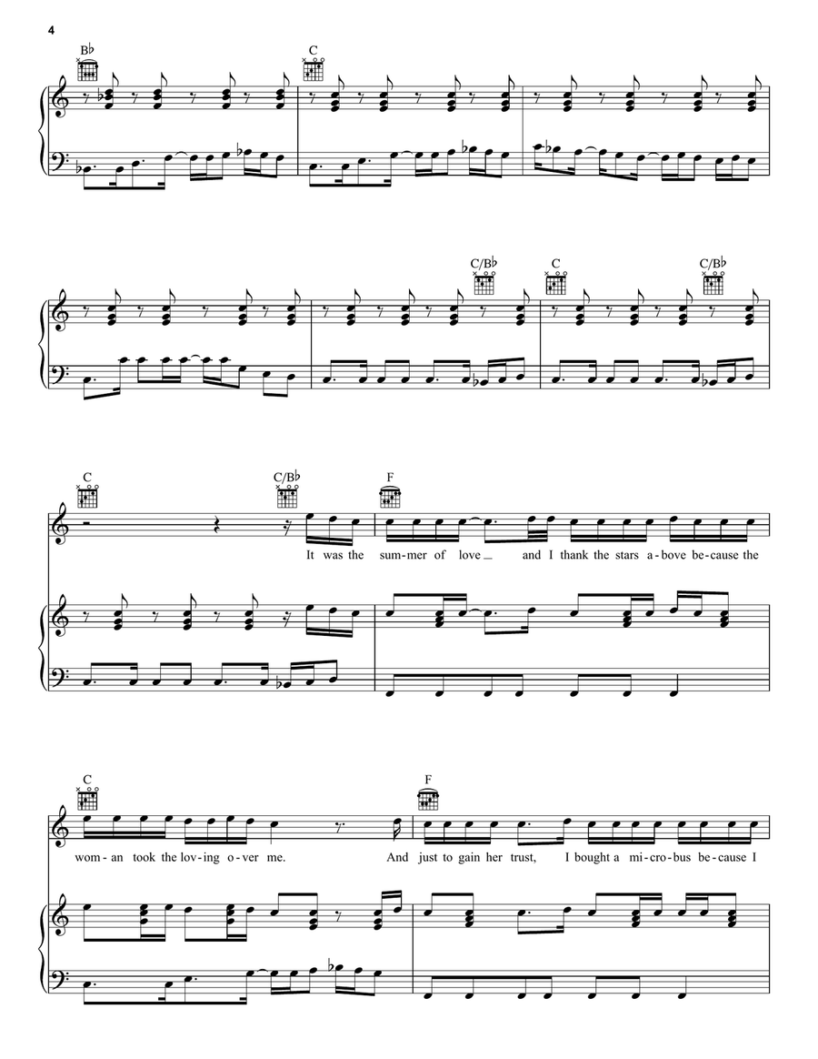 Scarlet Begonias Piano, Vocal, Guitar scores gallery preview page 4