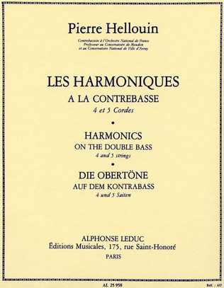 Book cover for Les Harmoniques A La Contrebasse (double Bass Solo)
