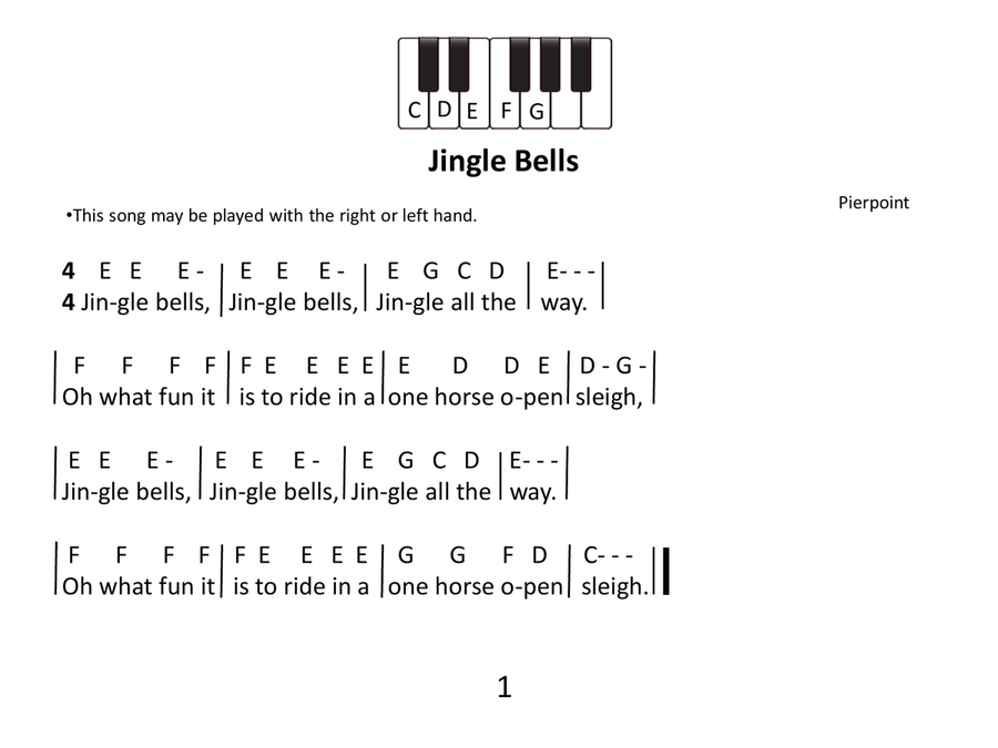 Beginner Christmas (pre-staff piano) Easy Piano scores gallery preview page 5