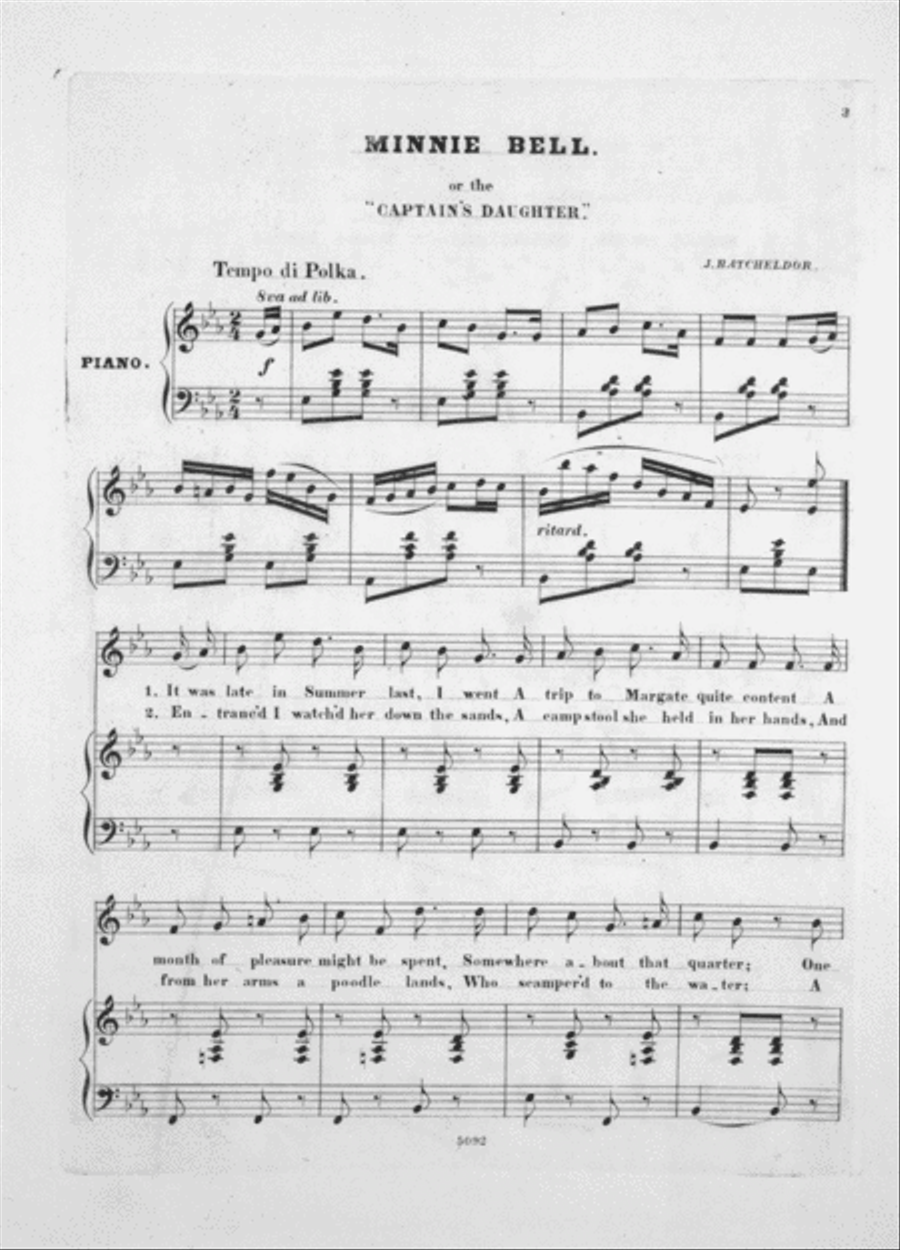 Minnie Bell, or, the Captain's Daughter. Songs & Ballads Voice scores gallery preview page 2