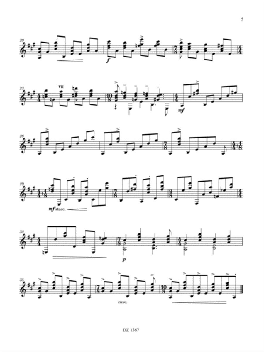 Album de vacances, vol. 7 / 6 Pièces virtuoses Classical Guitar scores gallery preview page 5