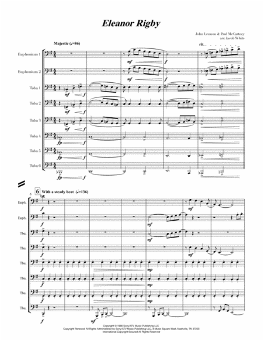 Eleanor Rigby Brass Ensemble scores gallery preview page 1