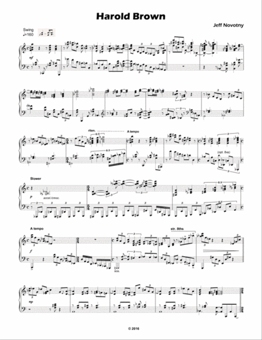 Harold Brown Piano Solo scores gallery preview page 1