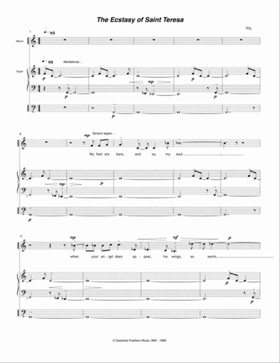 The Ecstasy of Saint Teresa (1998) for mezzo-soprano and organ Mezzo-Soprano Voice scores gallery preview page 3