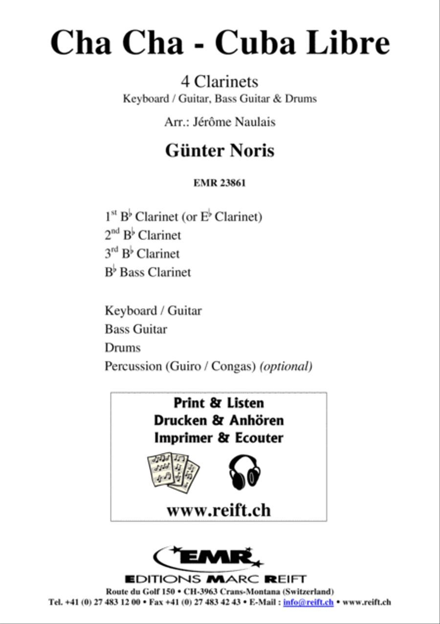 Cha Cha - Cuba Libre Cha Cha - Cuba Libre Clarinet Quartet scores gallery preview page 2