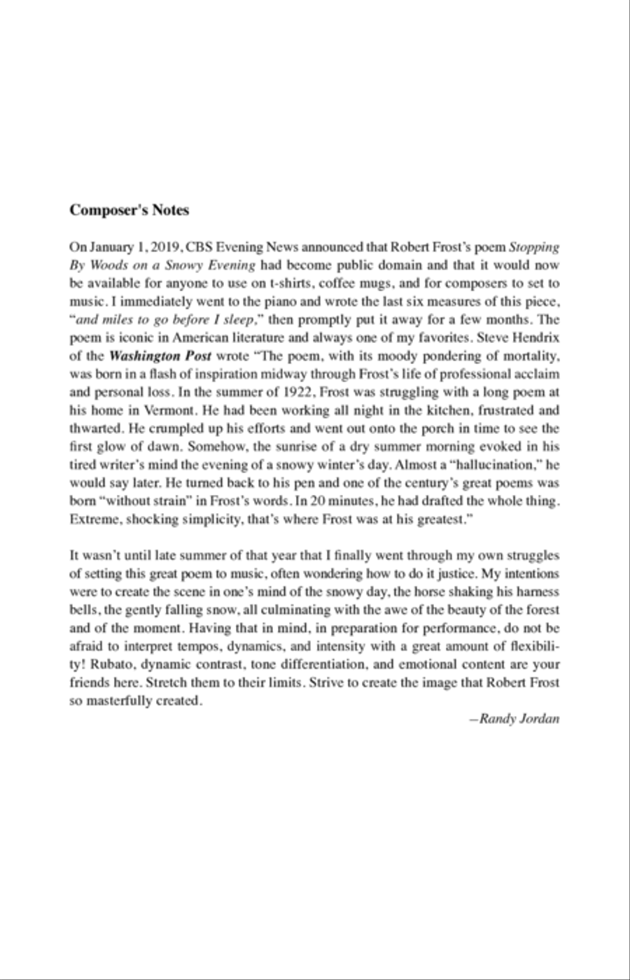 The Woods (Stopping By Woods On A Snowy Evening) 4-Part scores gallery preview page 14