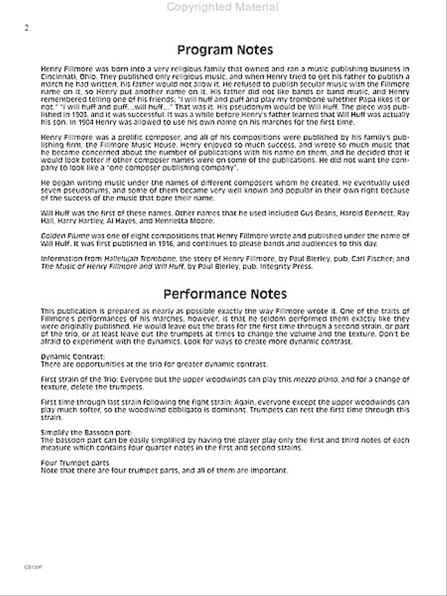 Golden Plume Concert Band scores gallery preview page 3