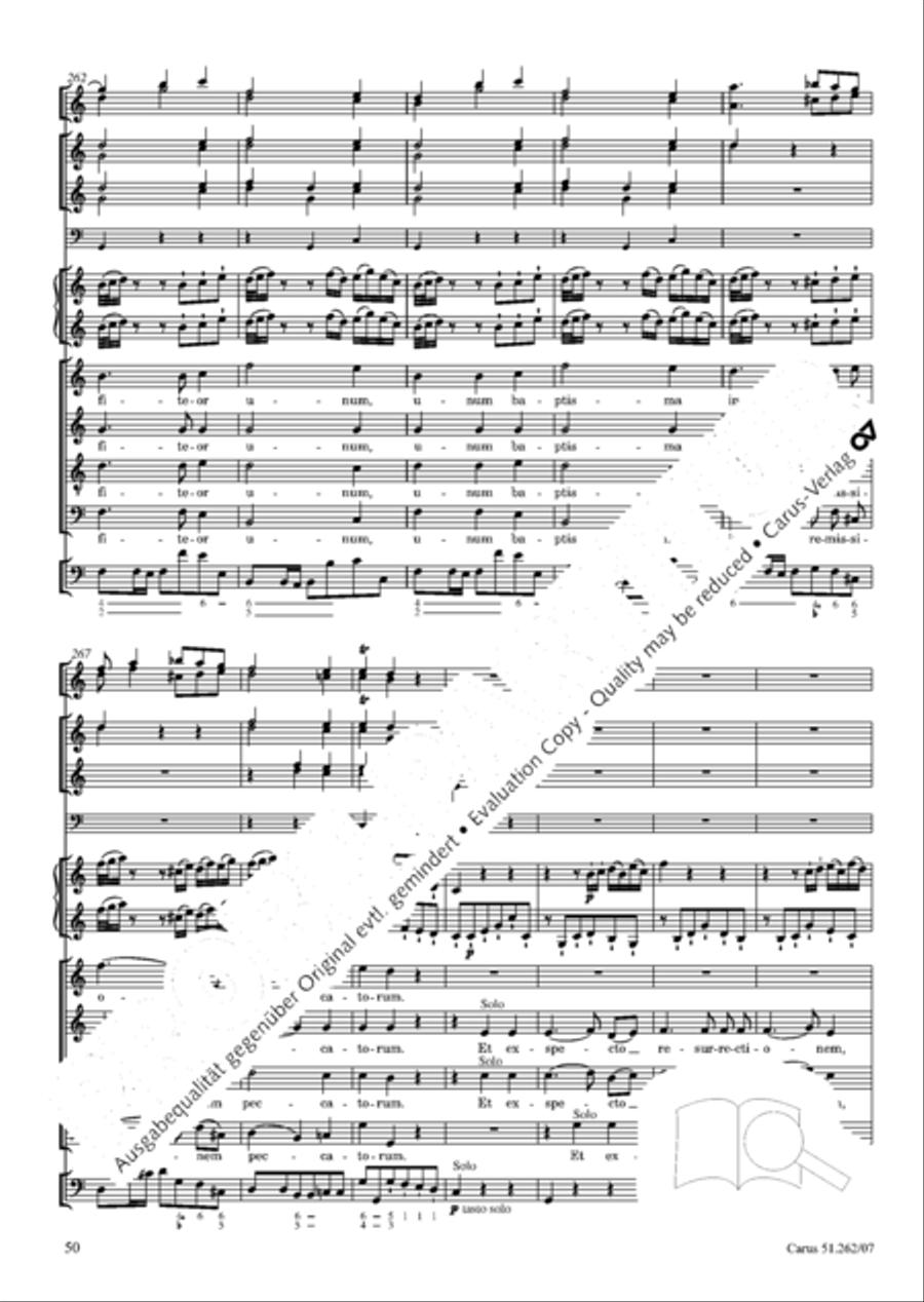 Missa longa in C major (Missa longa in C) 4-Part scores gallery preview page 51