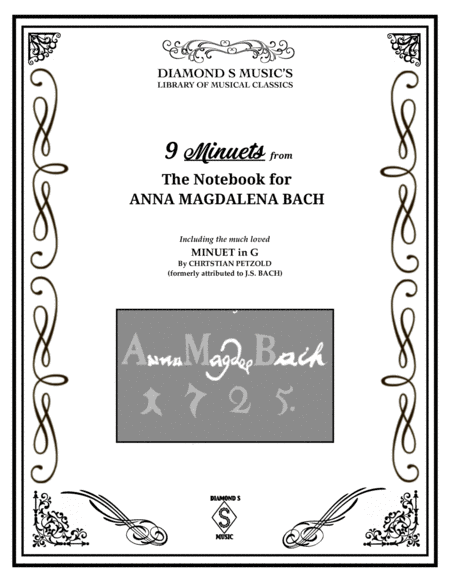 9 Minuets from the Notebook for Anna Magdalena Bach - J.S. Bach and others - Piano Solo image number null
