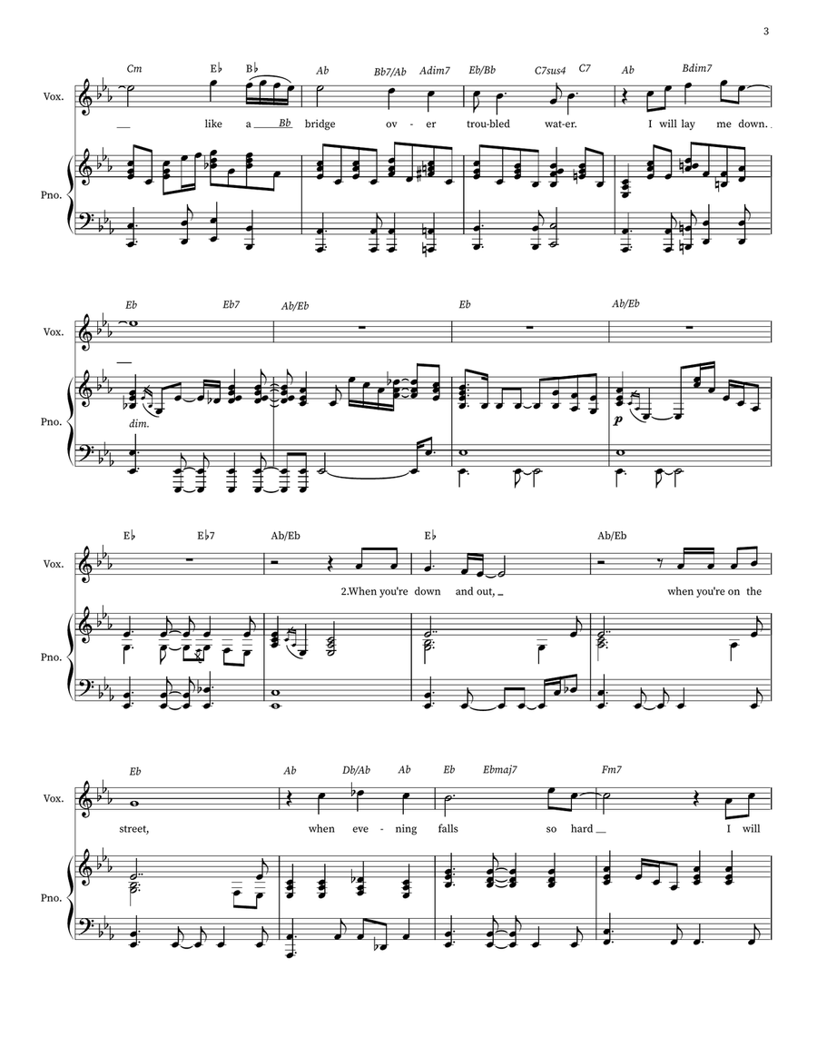 Bridge Over Troubled Water Voice scores gallery preview page 3
