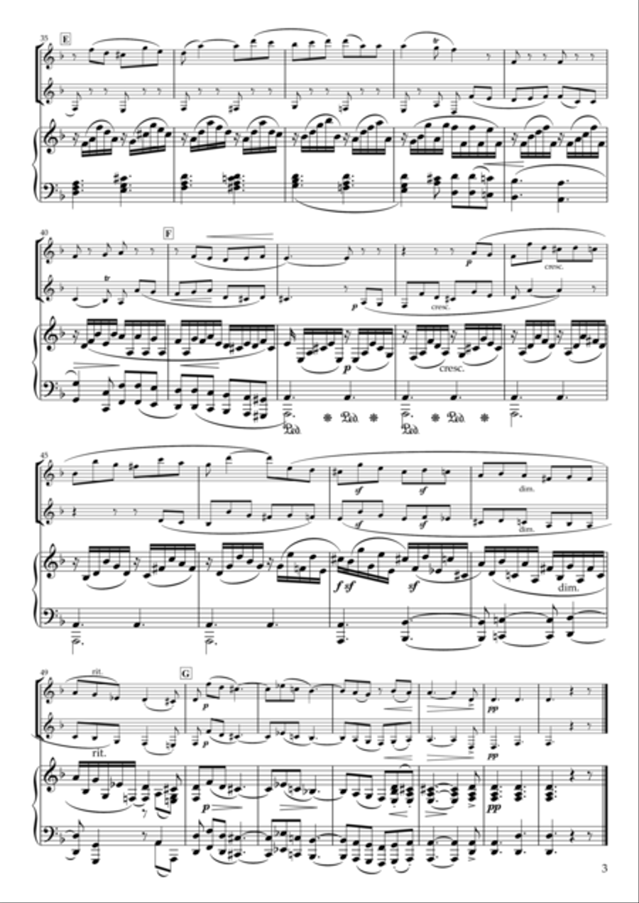 Fantasiestucke Op.88 III Duett for Flute, Clarinet & Piano Woodwind Duet scores gallery preview page 3