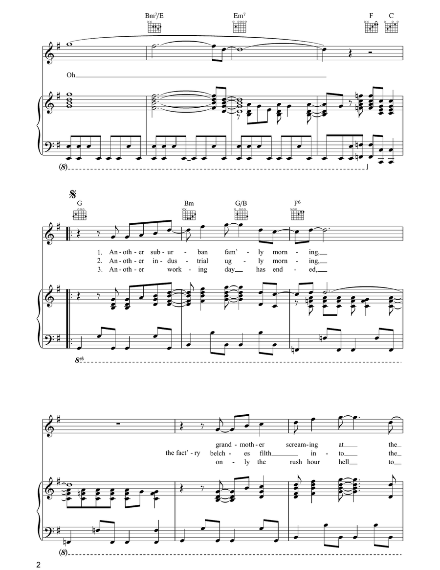 Synchronicity II Piano, Vocal, Guitar scores gallery preview page 2