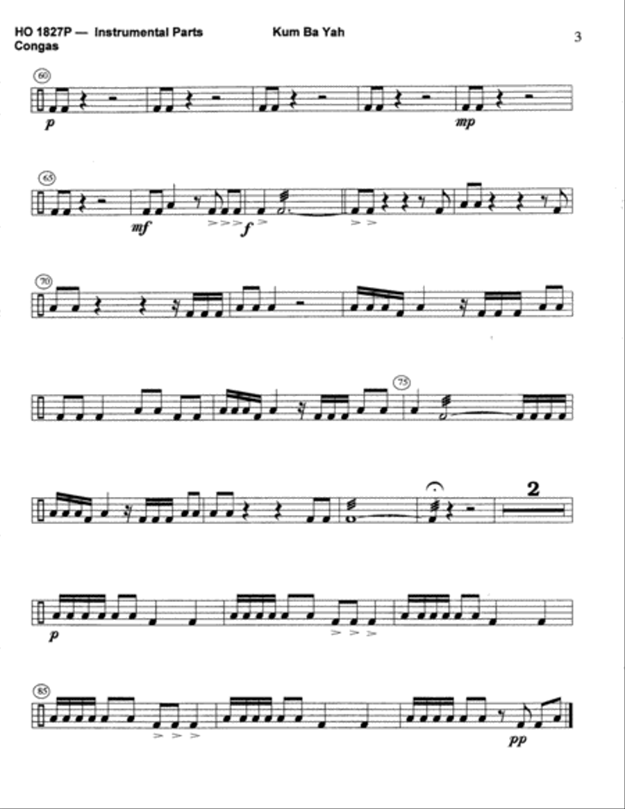 Kum Ba Yah Piano scores gallery preview page 6