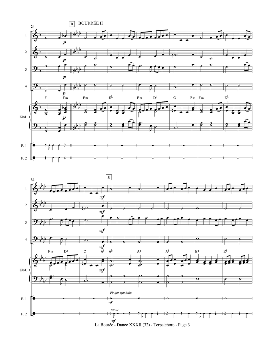 Renaissance Hits for Winds: La Bourrée - Dance 32 from Terpsichore (Praetorius) School and Community scores gallery preview page 6