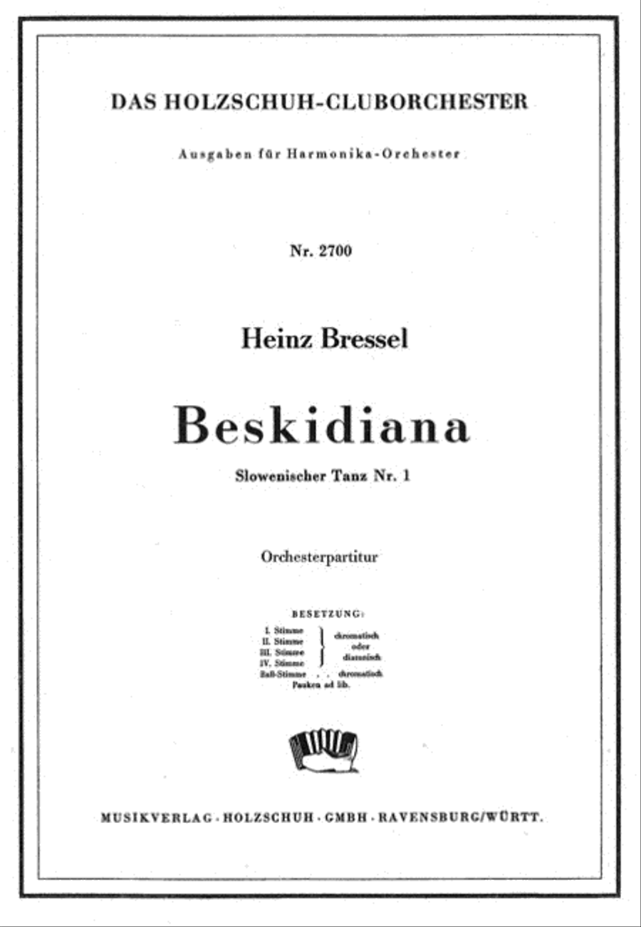 Beskidiana Slowenischer Tanz Nr. 1 Accordion Orchestra scores gallery preview page 1