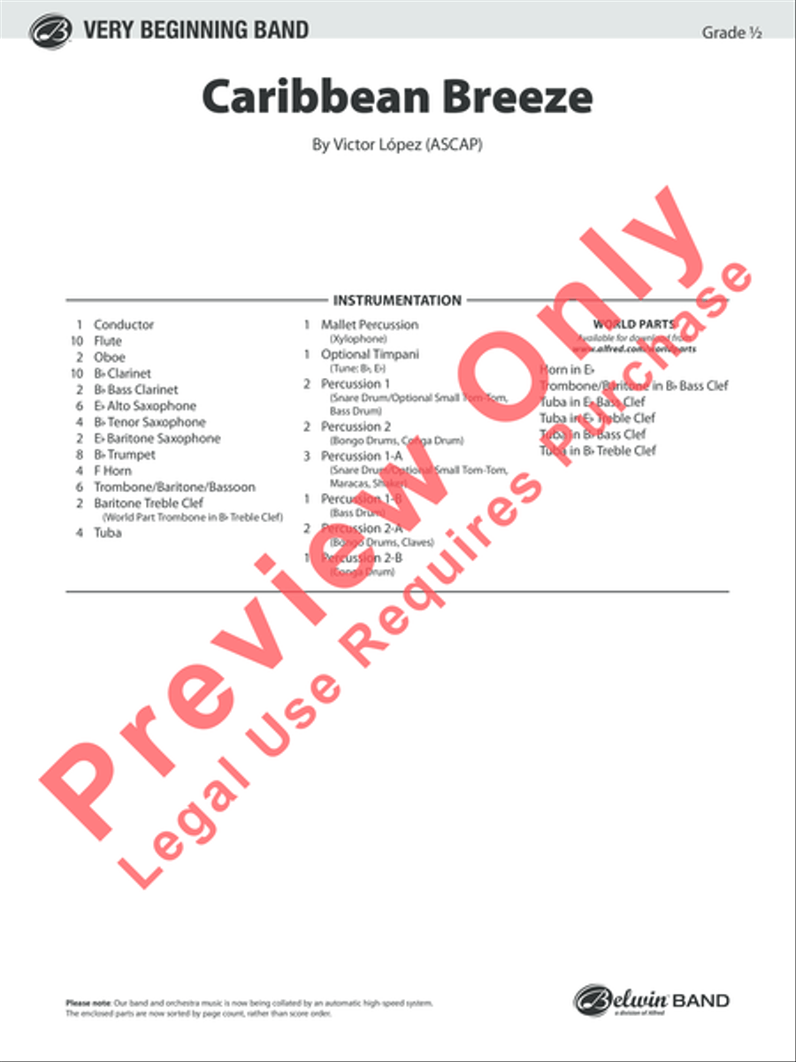 Caribbean Breeze Concert Band scores gallery preview page 2