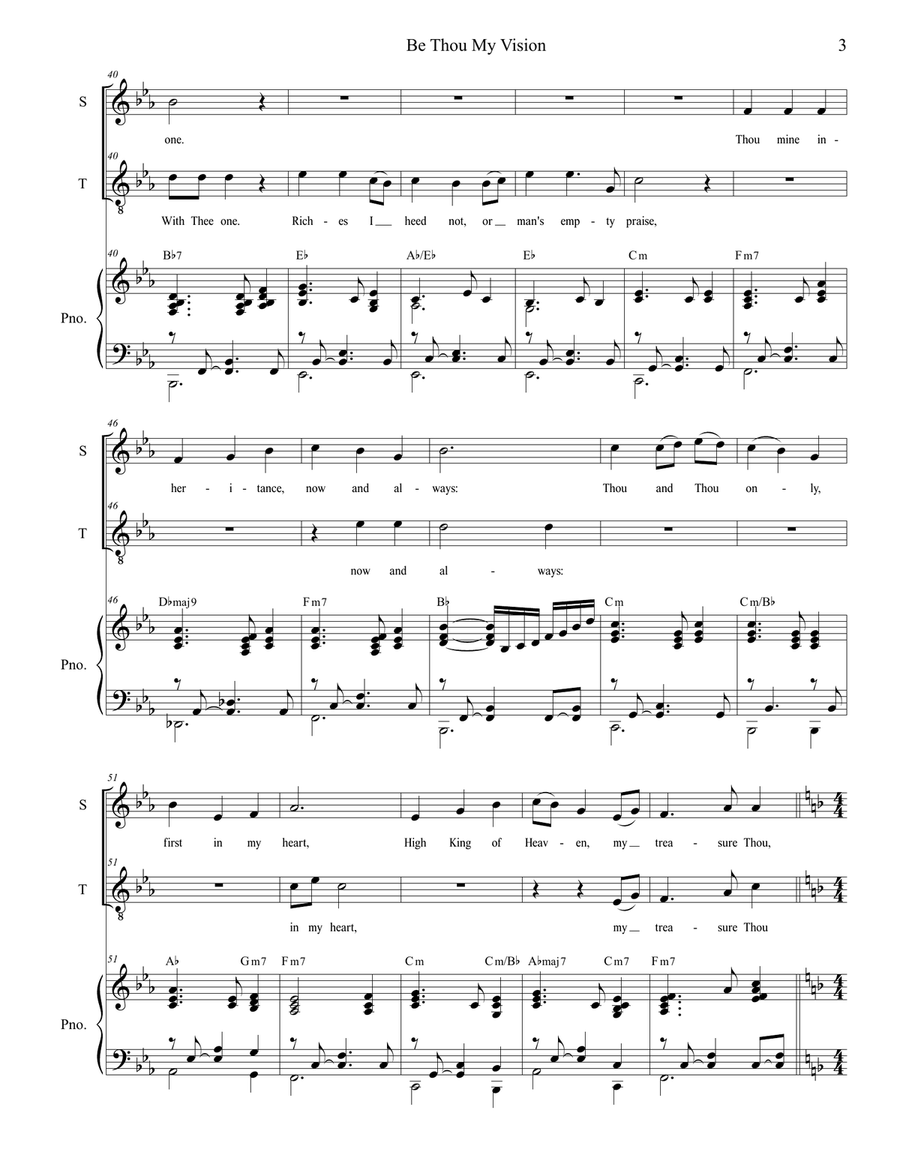 Be Thou My Vision (Duet for Soprano and Tenor Solo) Tenor Voice scores gallery preview page 3