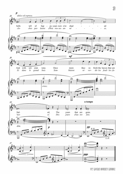 Debussy-The Bells in D Major,for voice and piano
