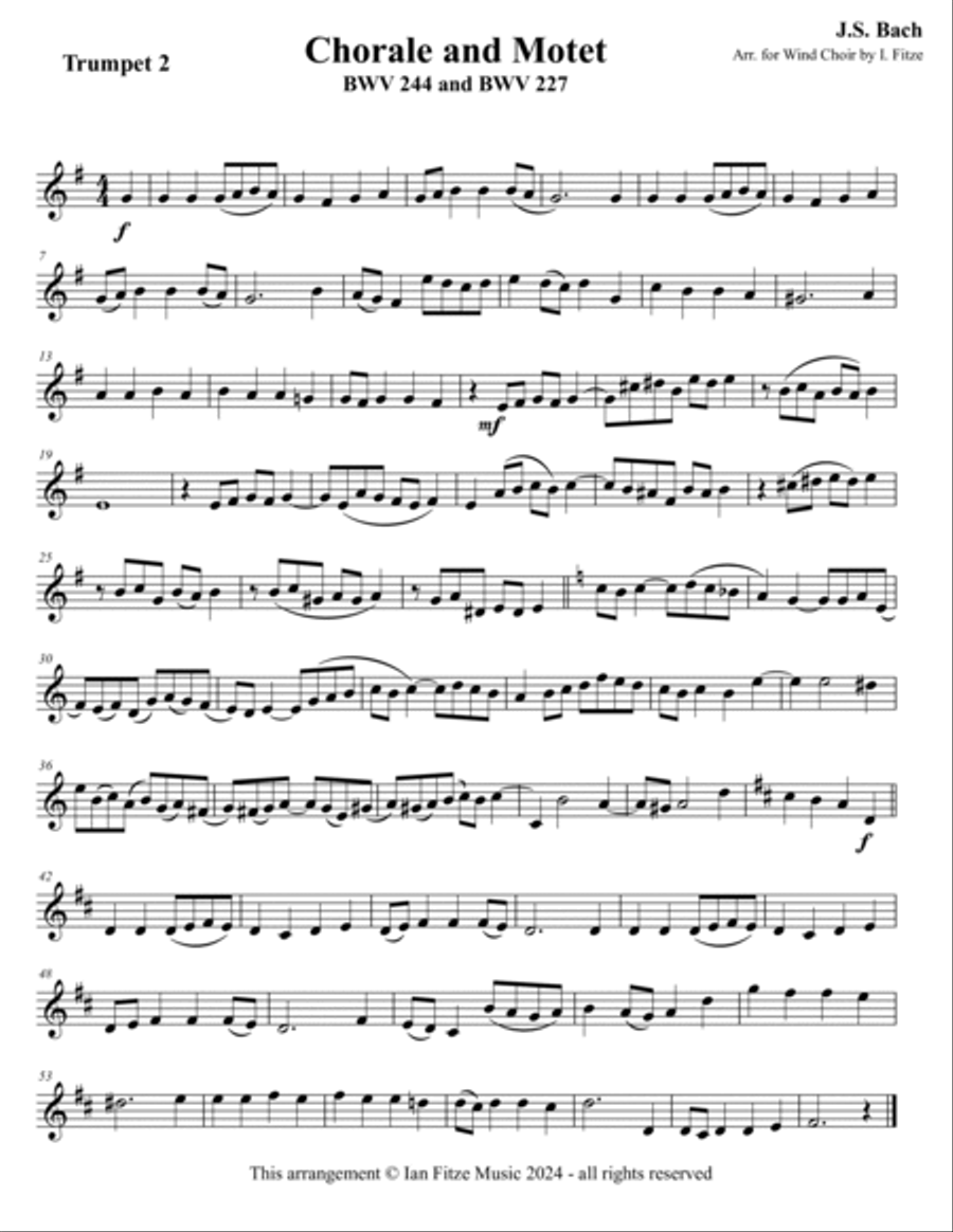 Chorale and Motet BWV 244 and BWV 227 Brass Quintet scores gallery preview page 4