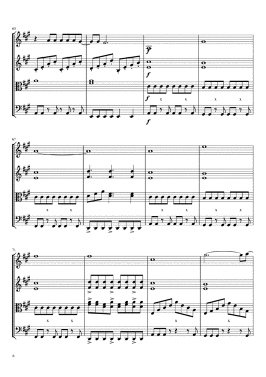 Take On Me String Quartet scores gallery preview page 6