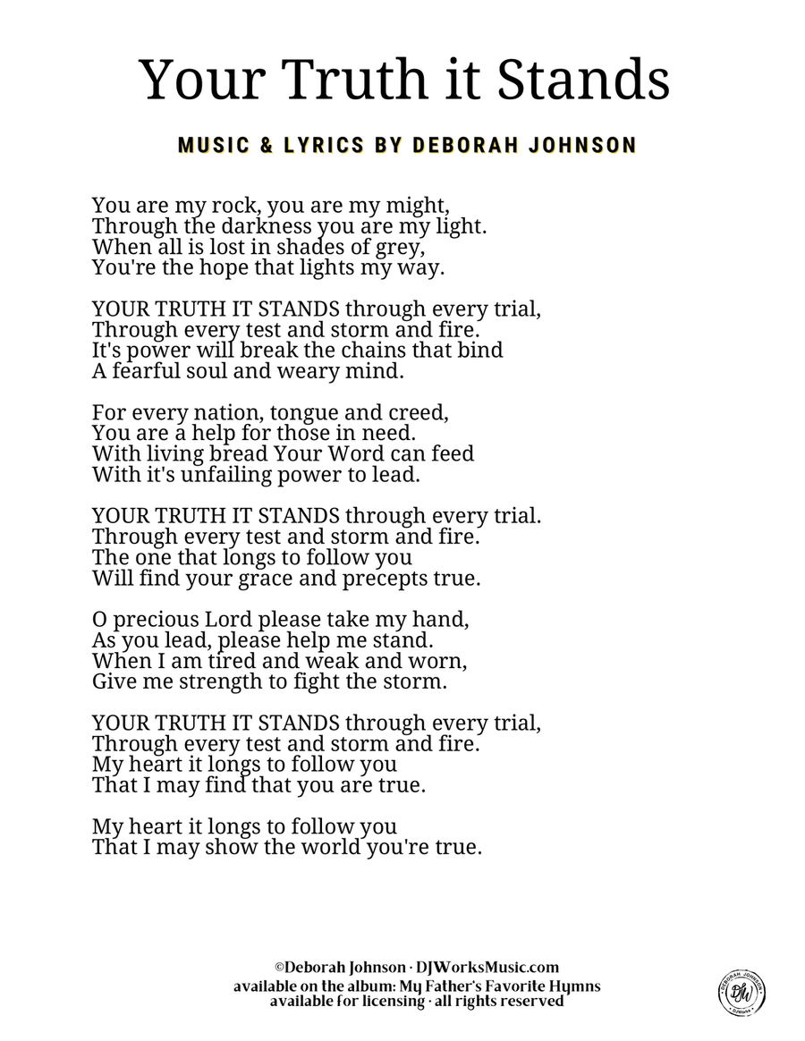 Your Truth it Stands Unison Choir scores gallery preview page 2