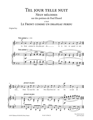Book cover for Le front comme un drapeau perdu (High Voice)