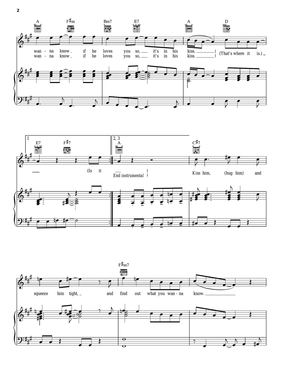 The Shoop Shoop Song (It's In His Kiss) Piano, Vocal, Guitar scores gallery preview page 2