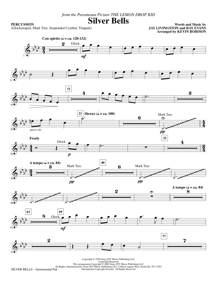 Silver Bells - Percussion Choir scores gallery preview page 1