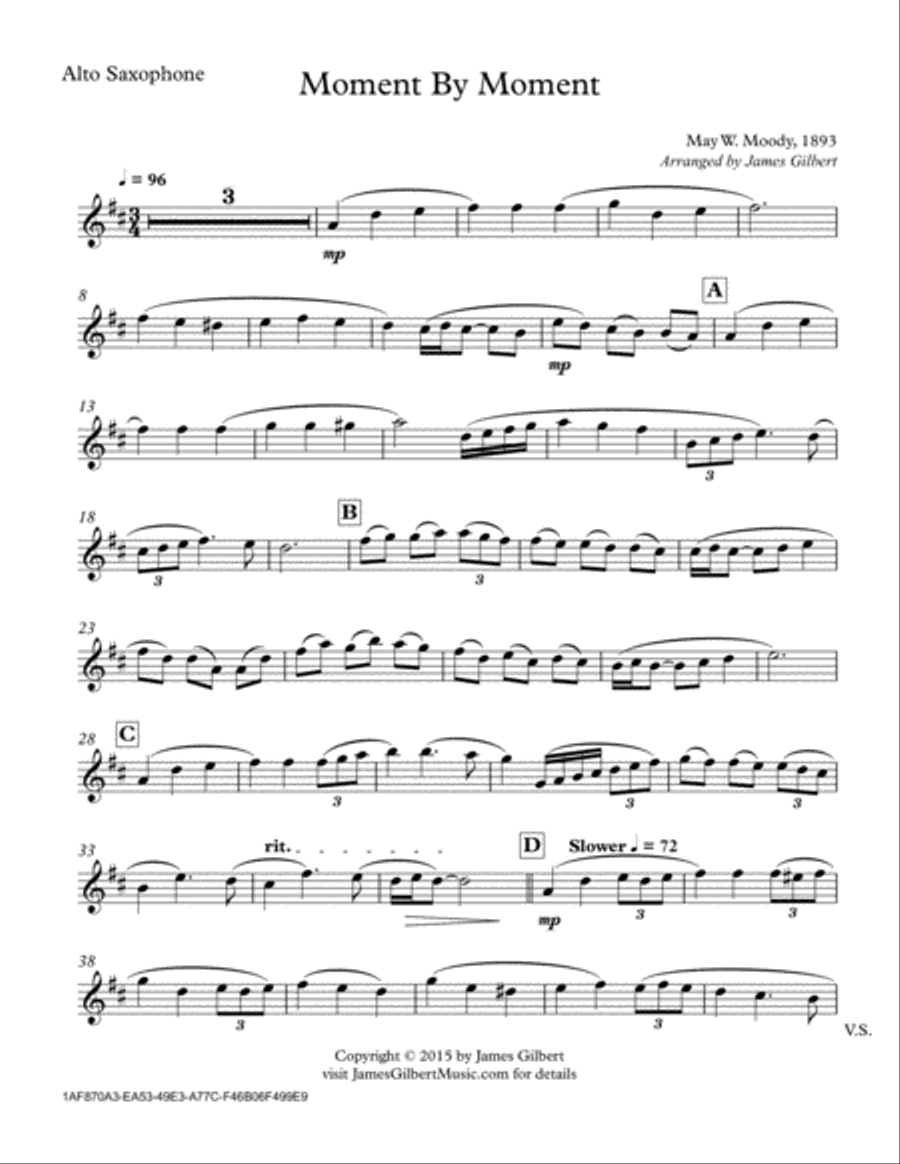 Moment By Moment Alto Saxophone scores gallery preview page 5