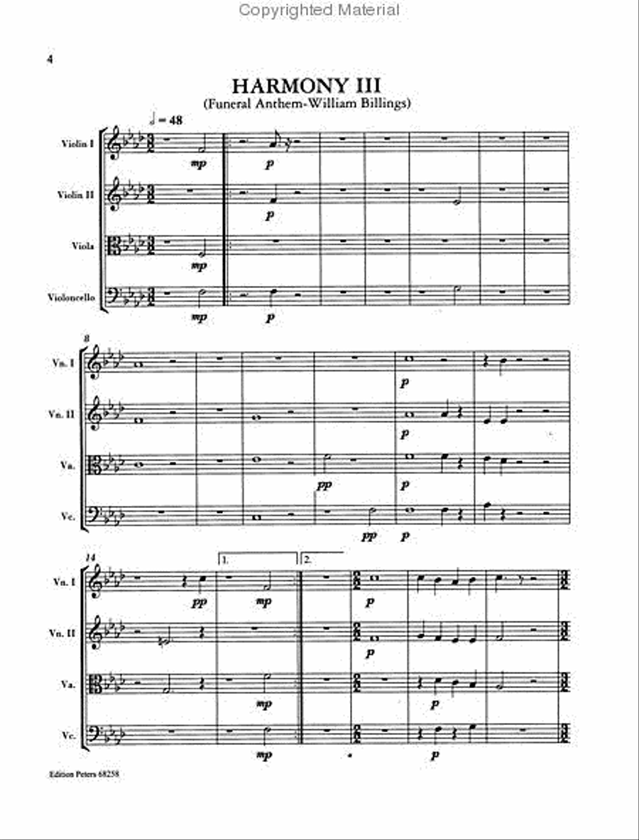 44 Harmonies from Apartment House 1776 String Quartet scores gallery preview page 3