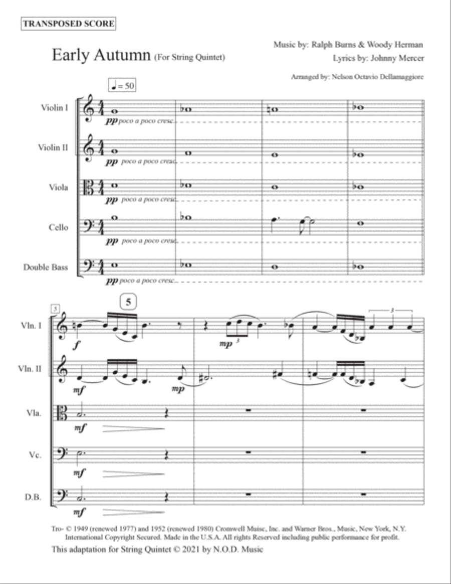 Early Autumn String Quartet scores gallery preview page 2