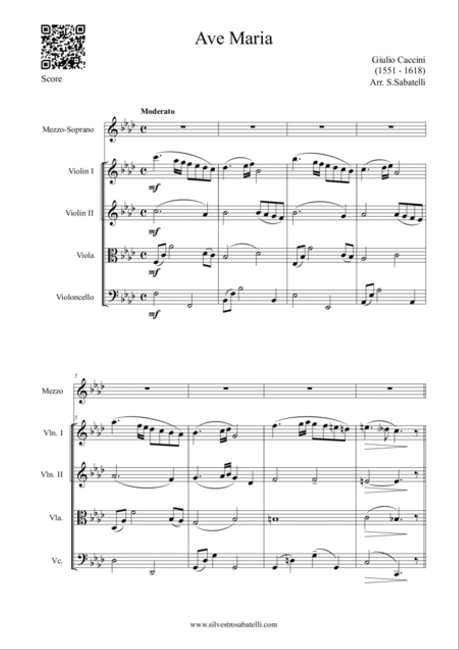 Ave Maria - Giulio Caccini Chamber Orchestra scores gallery preview page 2
