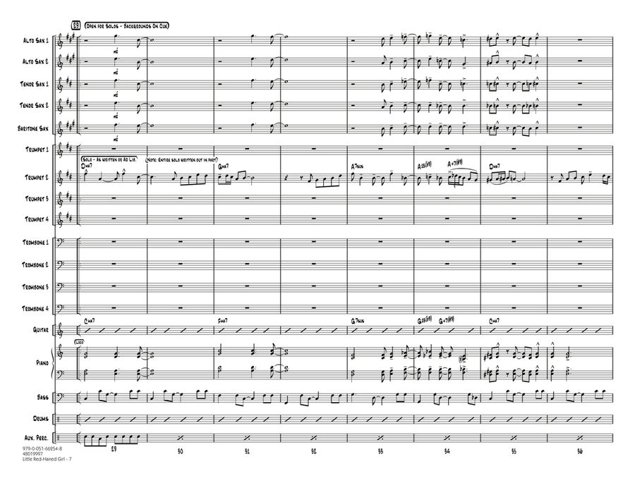 Little Red-Haired Girl - Conductor Score (Full Score) Jazz Ensemble scores gallery preview page 6